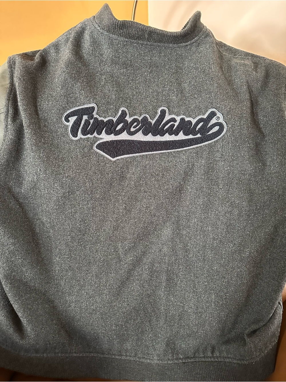 Timberland Charcoal Gray Logo Varsity Zip Jacket